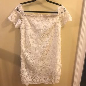 NWT fully lined white lace dress.